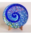 Handmade plate multicolored peacock