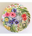 Handmade plate colorful wreath of flowers