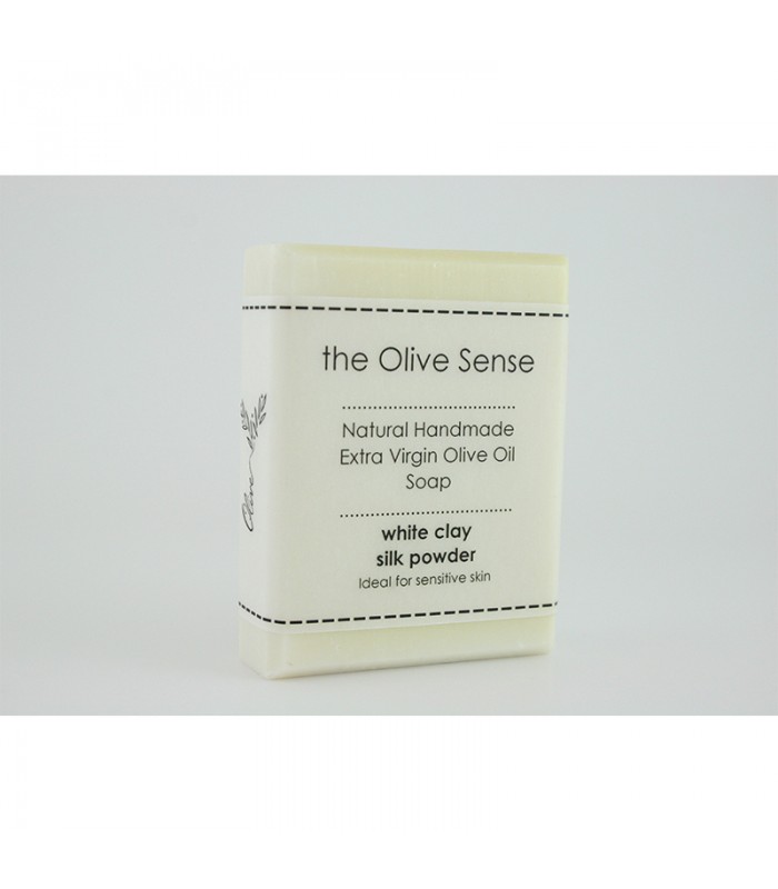 TheOliveSense Handmade Soap - White Clay & Silk, 100g